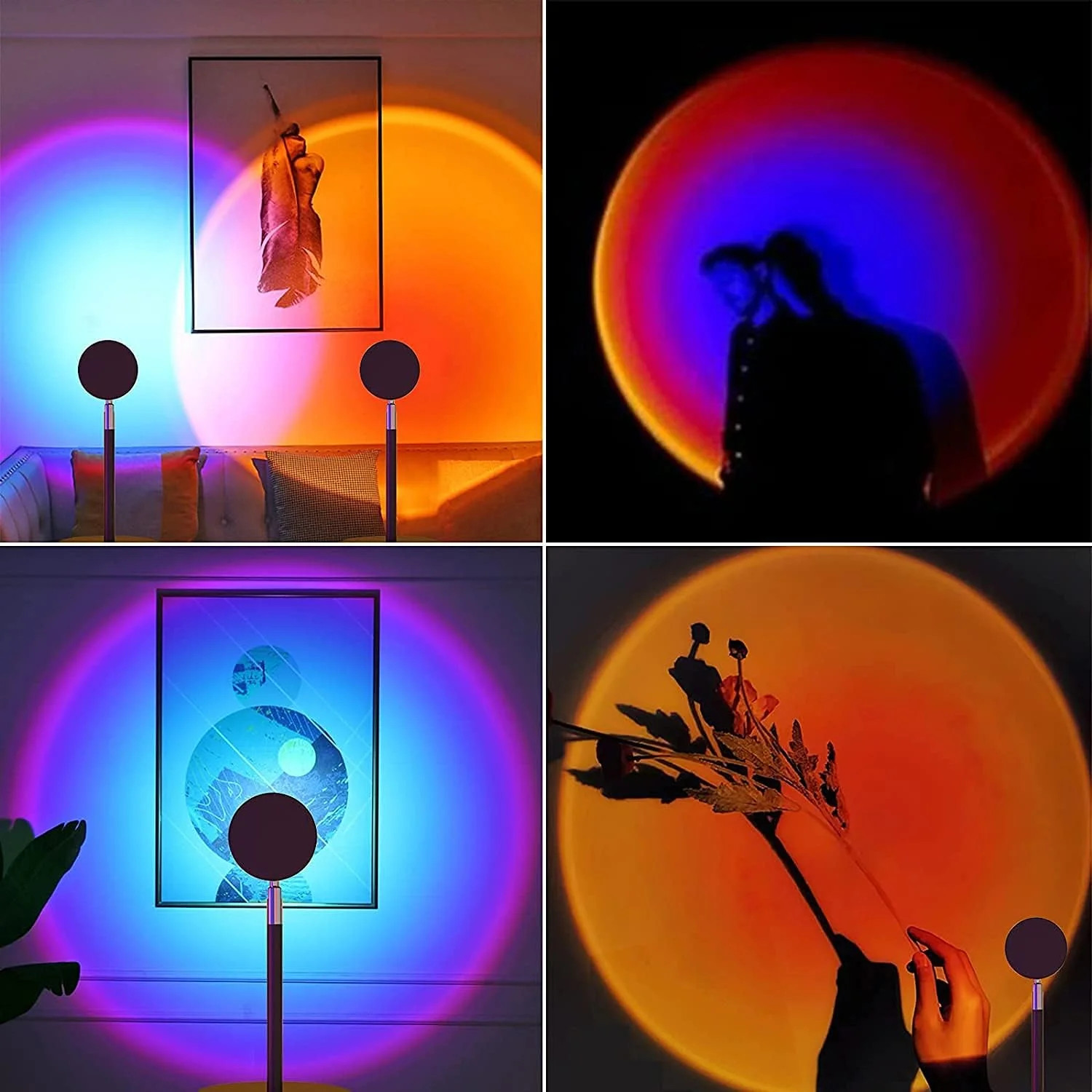 Sunset Lamp, 360° Rotation Sunset Projector Light, 6 Colors Rainbow Projection N gallery
