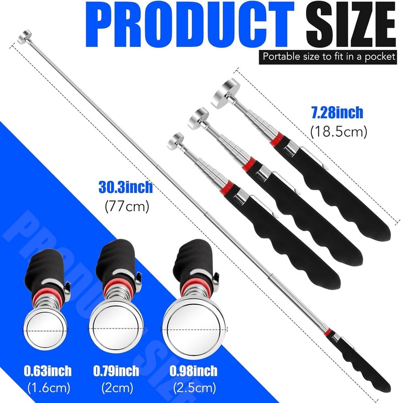3PCS Telescoping Magnetic Pick Up Tool Extendable up to 31", 30lb 40lb 3Pcs gallery