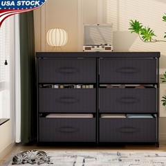 Durable Metal Fabric Dresser Multifunctional Storage Cabinet W/ Drawer Design US
