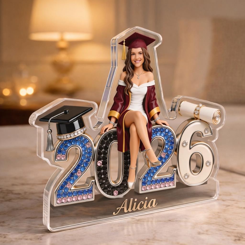 Personalized Graduation Photo Plaque: Class of 2026, Custom Acrylic Block gallery