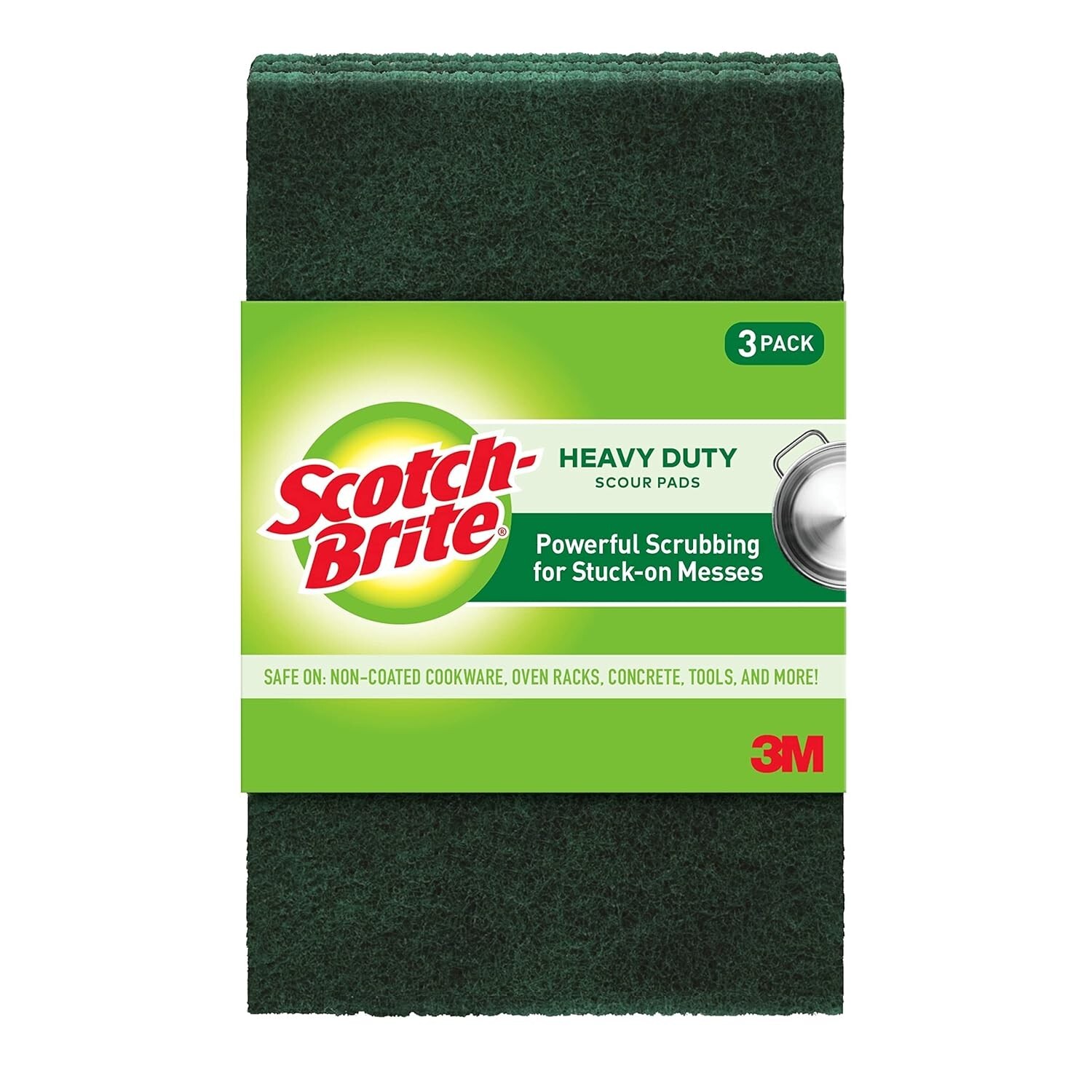 Scotch-Brite Heavy Duty Scour Pads, Great For The Kitchen, 3 Pads 2 Pack gallery