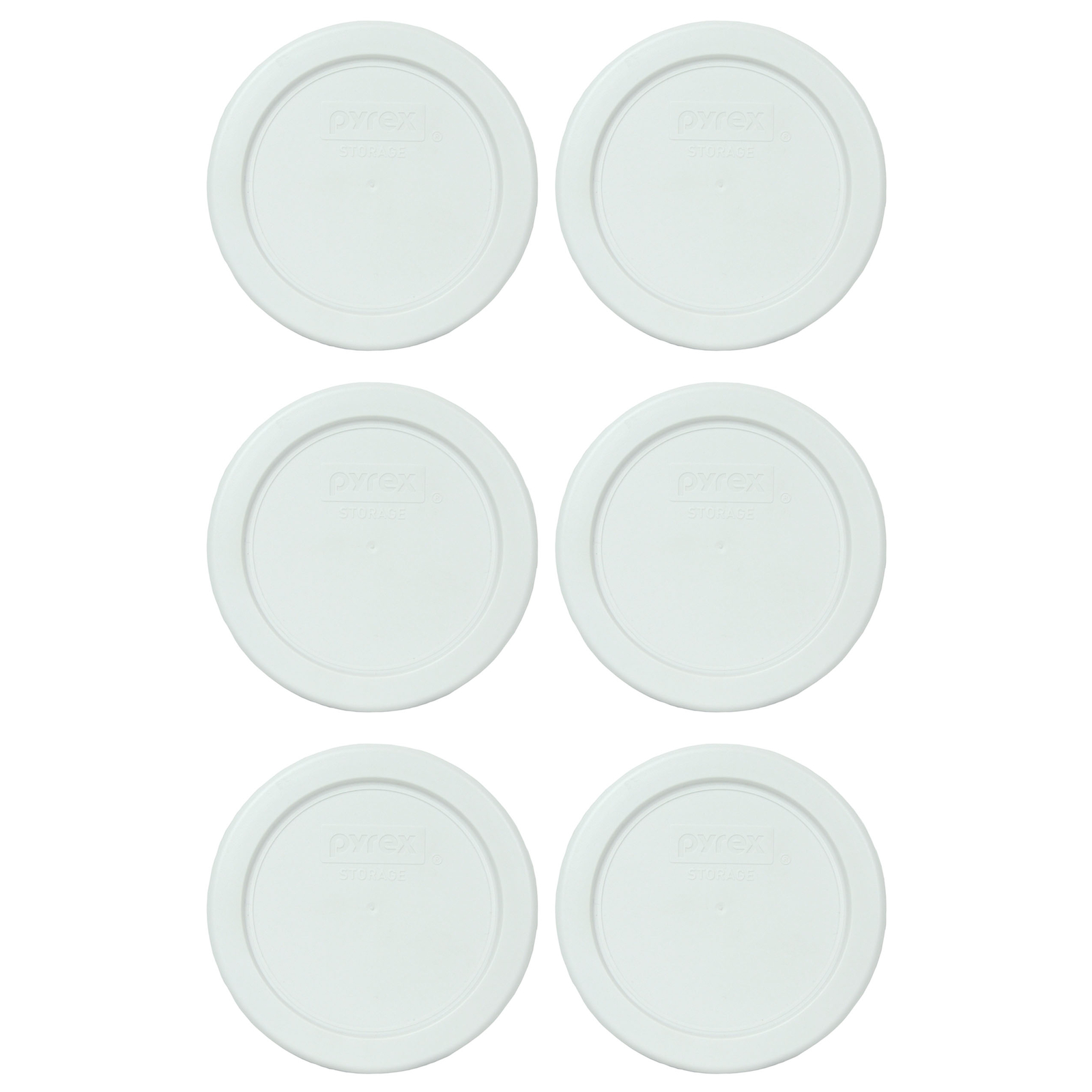 Pyrex 7202-PC White Plastic Replacement Storage Lid Cover (6-Pack) gallery