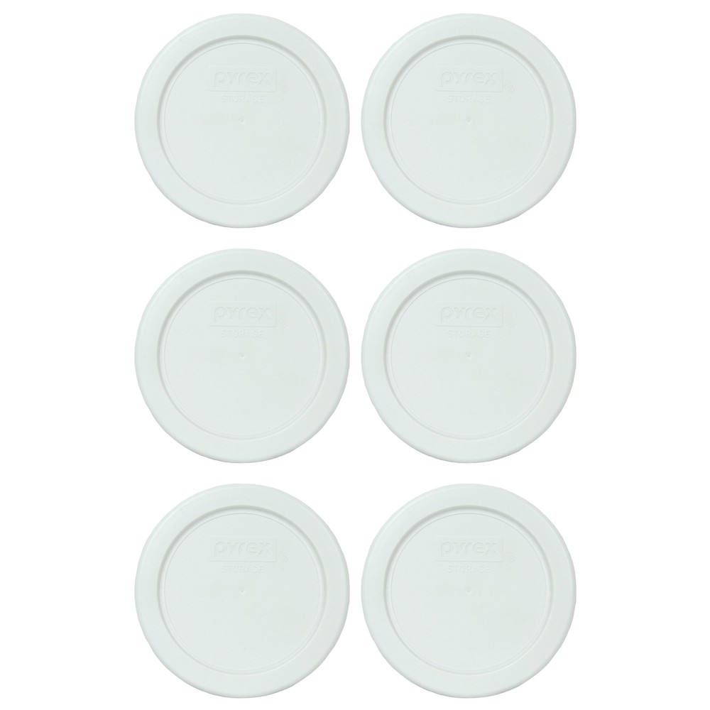Pyrex 7202-PC White Plastic Replacement Storage Lid Cover (6-Pack)
