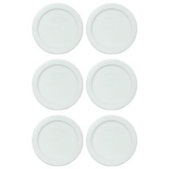 Pyrex 7202-PC White Plastic Replacement Storage Lid Cover (6-Pack)