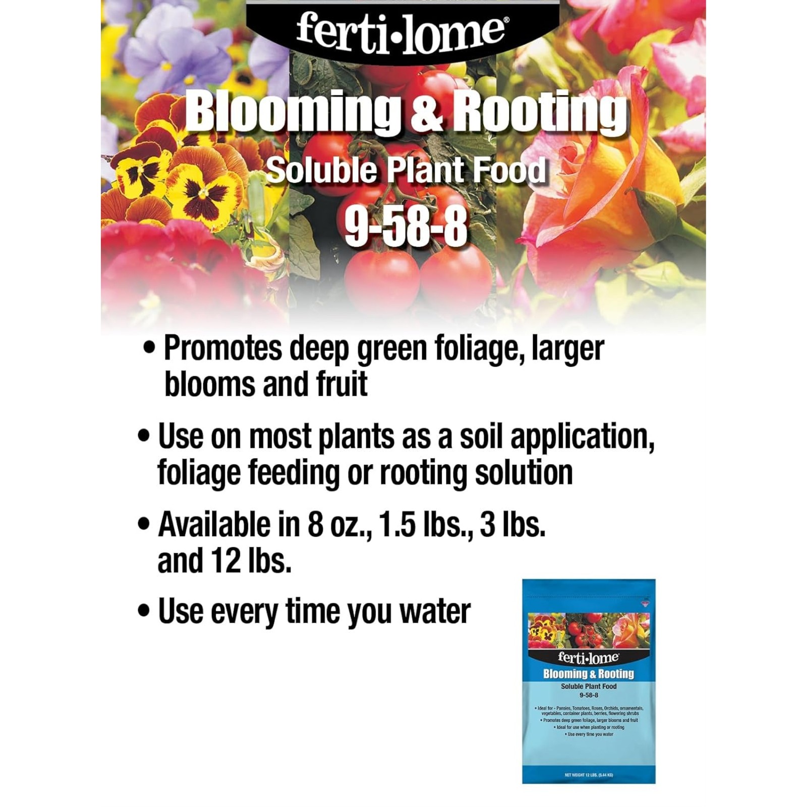 Fertilome (11775) Blooming & Rooting Soluble Plant Food 9-58-8 (12 lbs.) gallery