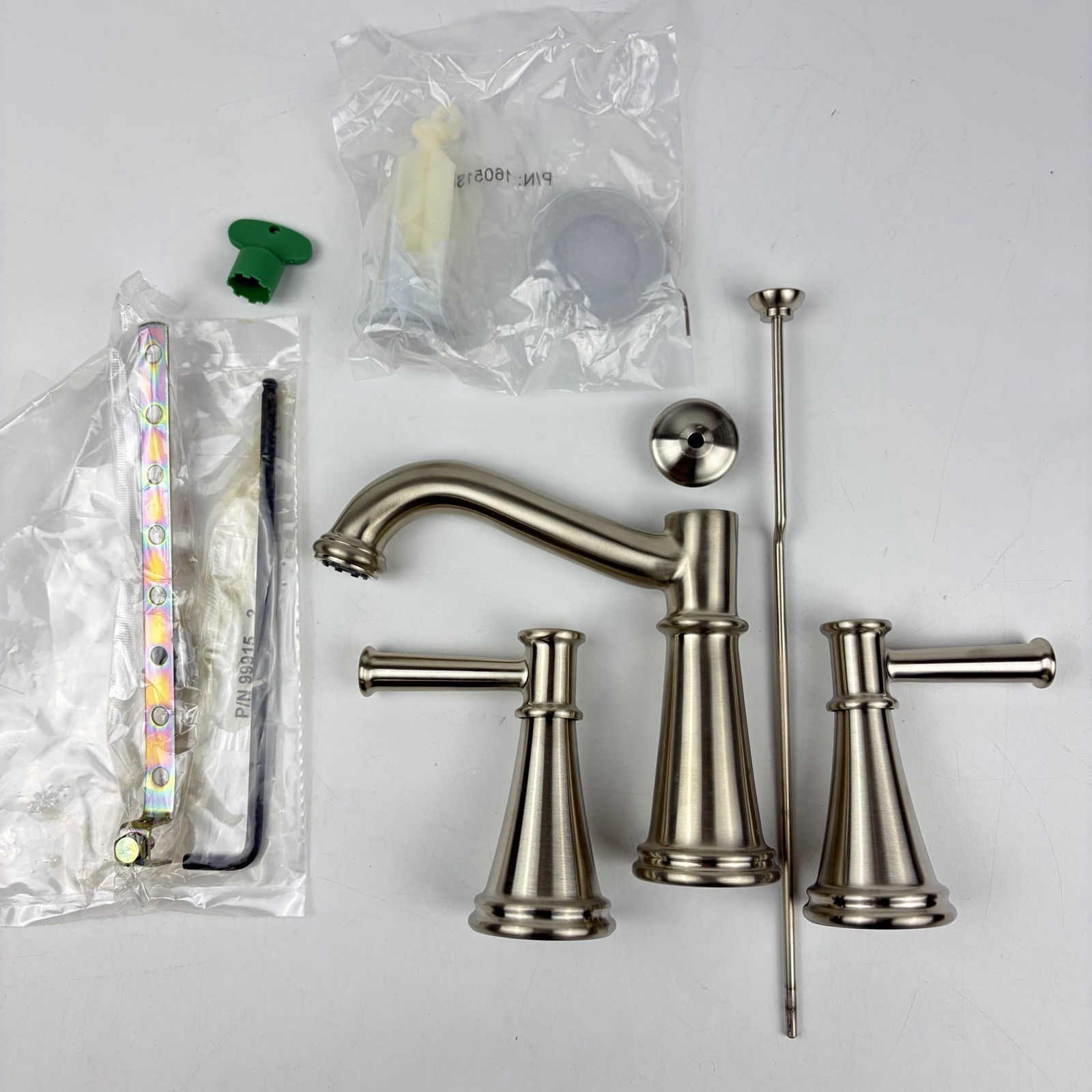 (READ) Moen T6405BN Belfield Two-Handle High Arc Bathroom Faucet Brushed Nickel gallery