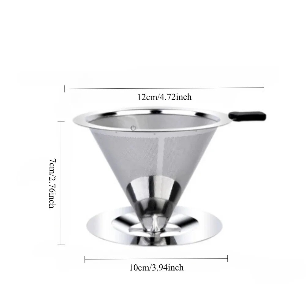 Pour Over Coffee Dripper Slow Drip Paperless Coffee Filter Double Mesh Stainless gallery