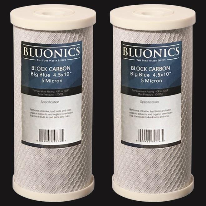 2-PK BLUONICS Carbon Block Water Filters Standard 4.5" x 10" Cartridges gallery