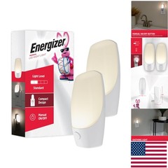 Listed 2-Pack LED Night Lights – Push Button, Energy-Efficient Design