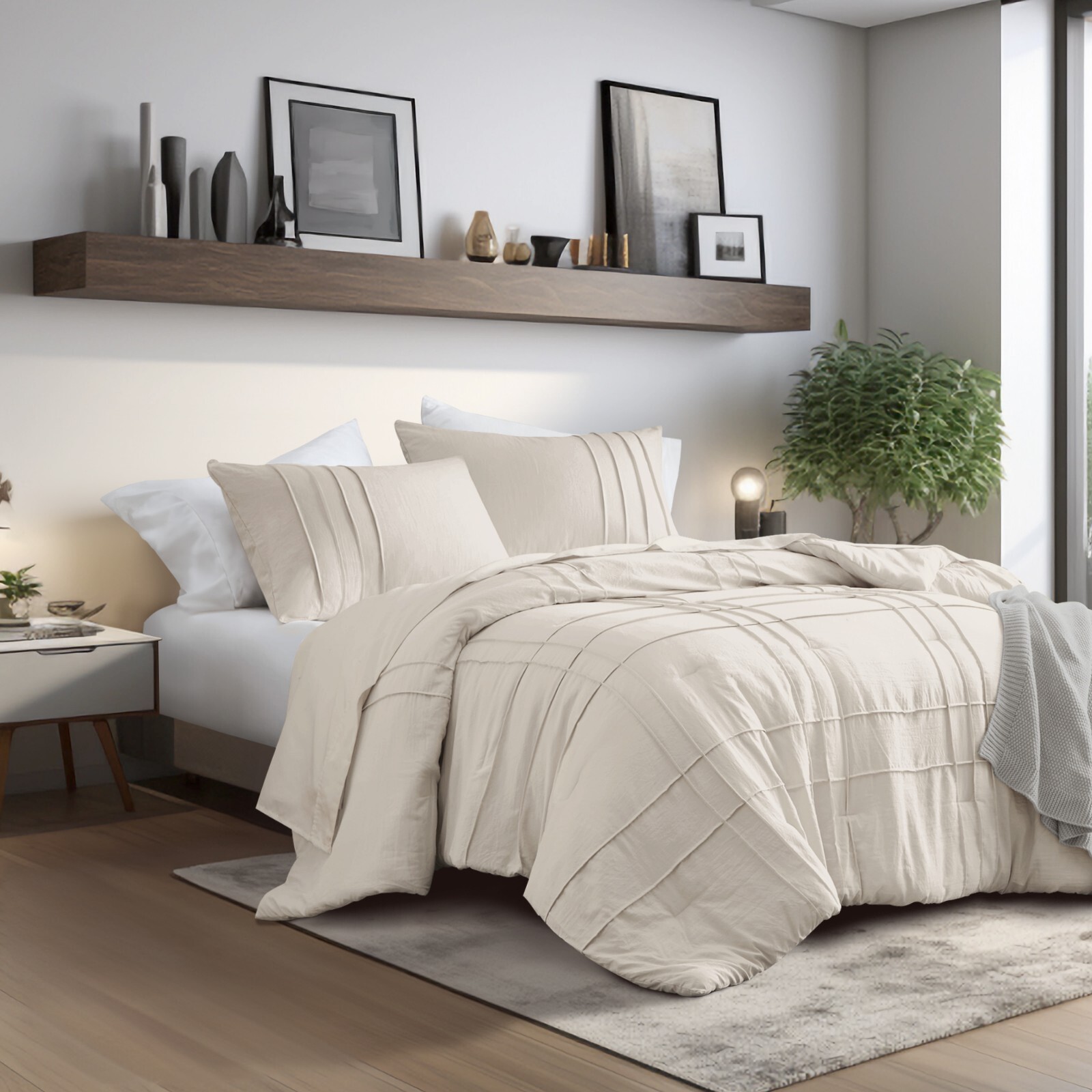All Season Bedding Soft Microfiber Grid Duvet Cover Set Twin Full Queen King Cal gallery