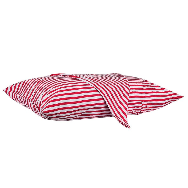 Pillow Case Set 400 Thread Count 100% Cotton Standard Size 2Pc, Red Stripe gallery