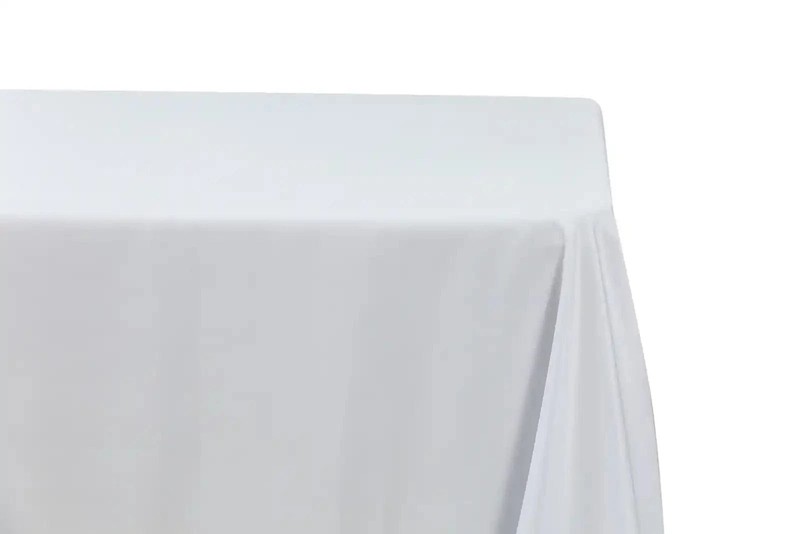 5-Pack White Polyester Rectangle Tablecloth 190gsm 90" x 132" by Chivari gallery