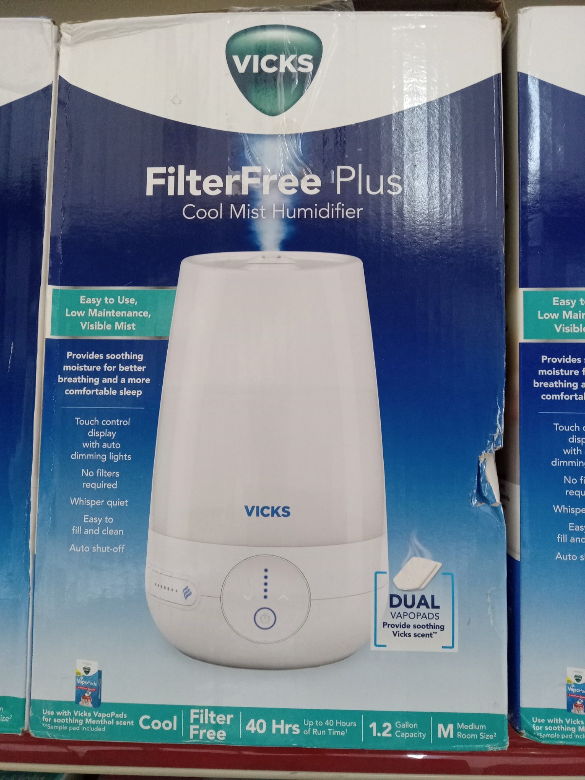 Vicks Filter Free Plus Cool Mist Ultrasonic Humidifier - 1.2gal: Room Size 100-3 gallery