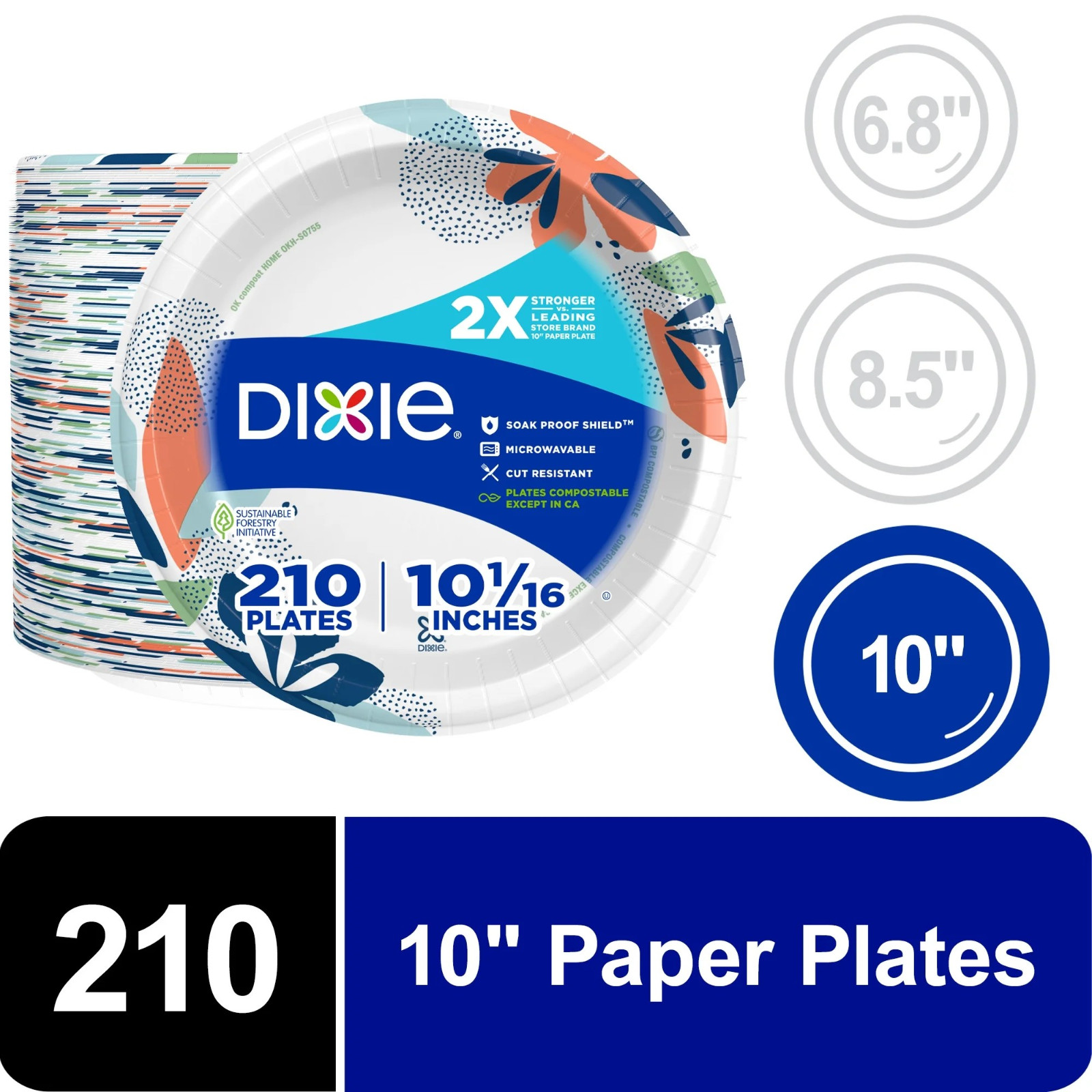 Disposable Paper Plates 10 Inch Multicolor Party Dinner Plates Bulk Pack of 210 gallery