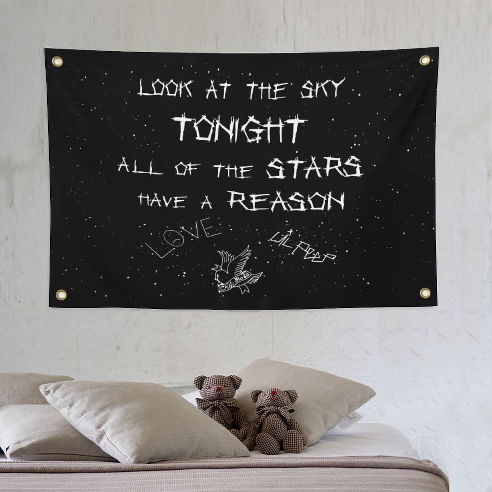 Lil Peep Tapestries Love Rapper Tapestry 3x5 ft Wall 60"L x 36"W, Black gallery