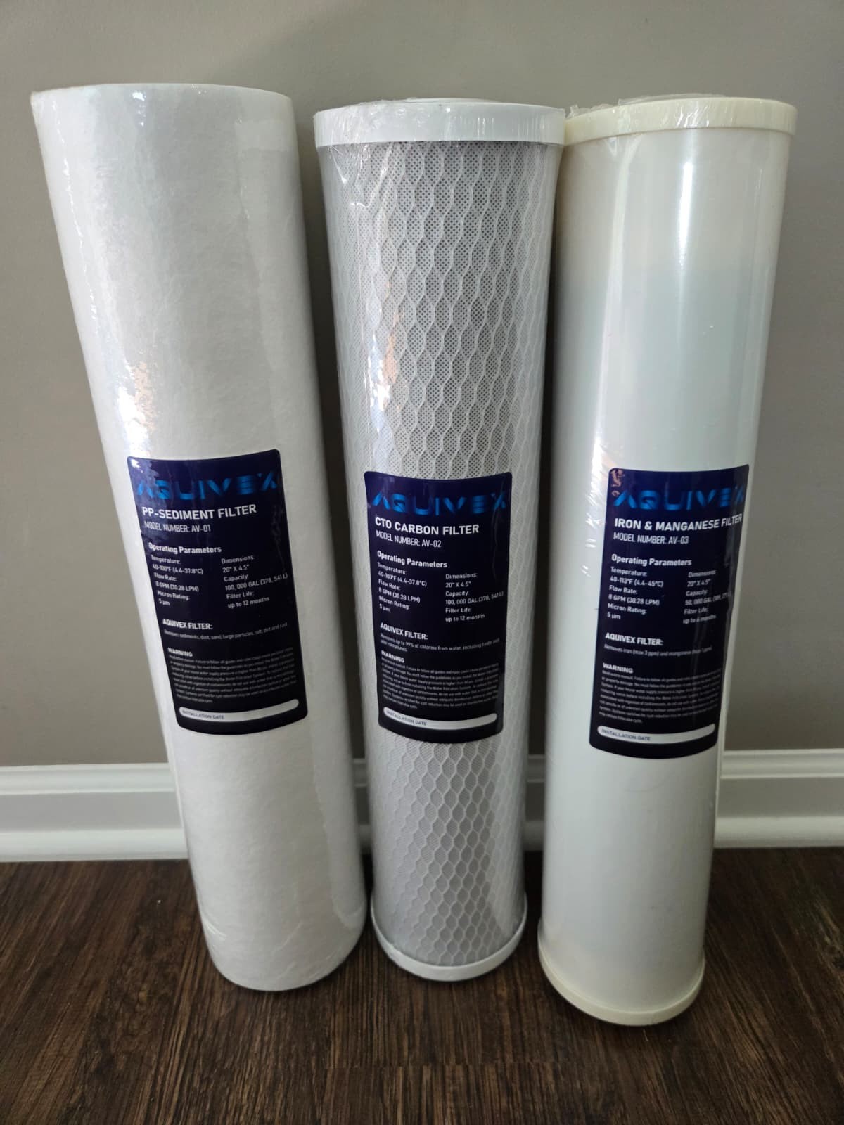 AQUIVEX WHOLE HOUSE WATER FILTER SET - Model Av – 03/AV – 02/Av – 01 NIB gallery