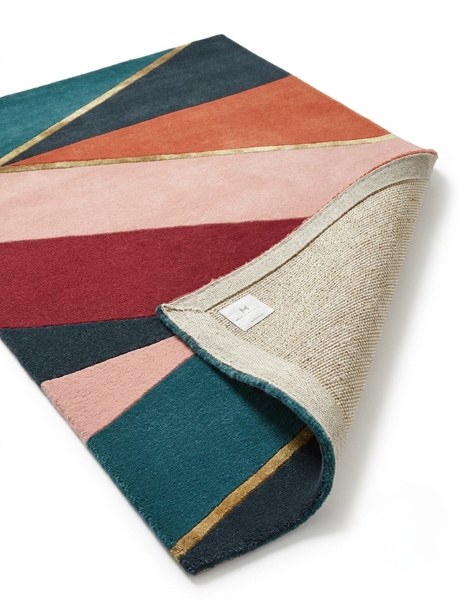 Luxury Hand Tufted Geometric Area Rug | 100% Nz Wool | Custom Sizes Available gallery