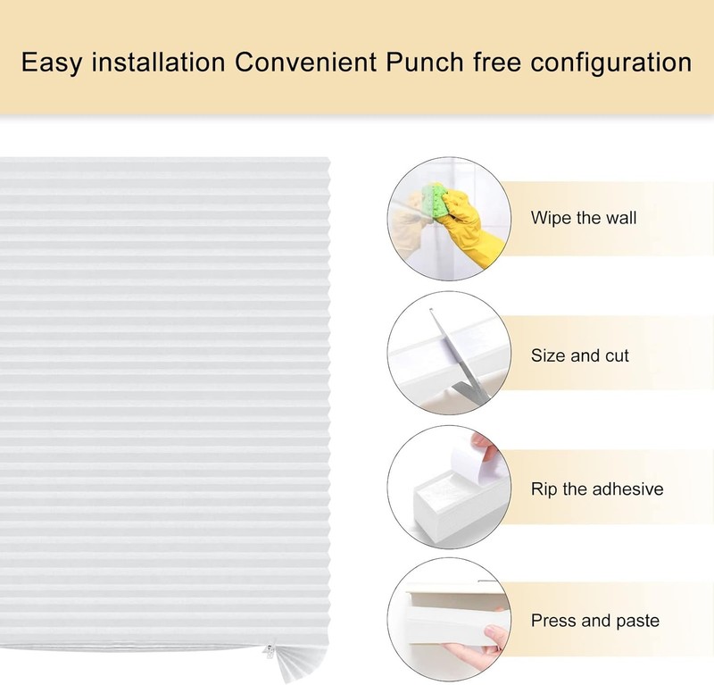 Pleated Window Blinds,Temporary Shades Cordless Light Filtering Pleated Paper Sh gallery