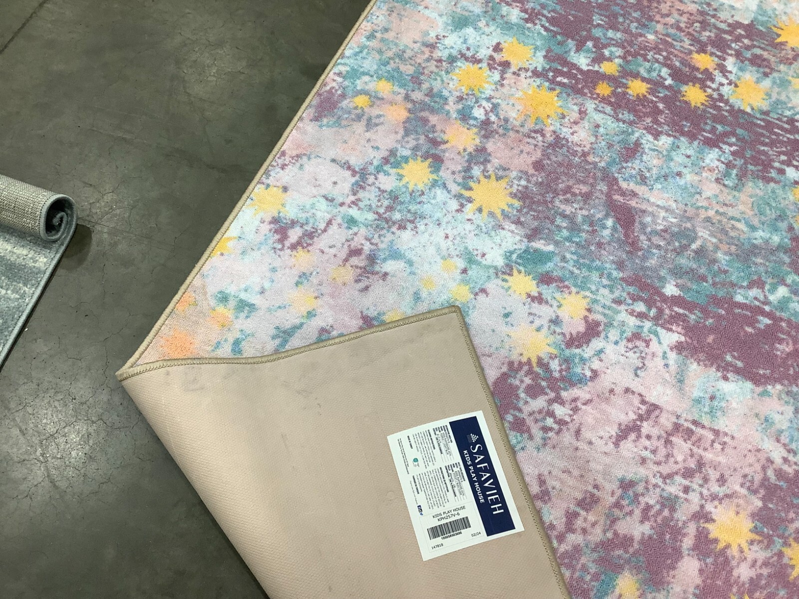 PURPLE / L BLUE 6'-7" x 9'-0" Back Stain Rug, Reduced Price 1172678558 KPH257V-6 gallery
