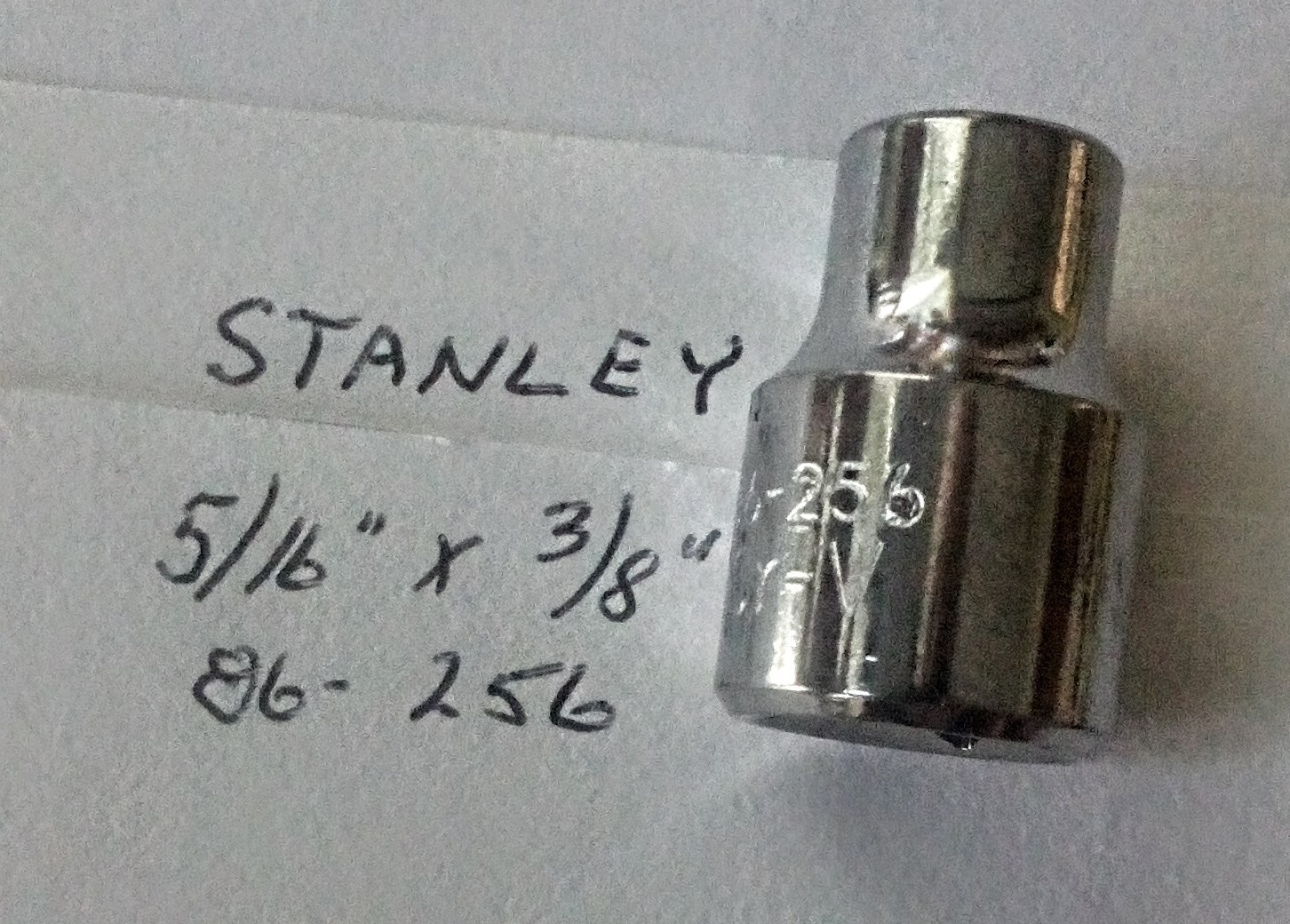 Stanley 5/16" x 3/8" Dr Standard Socket 6 Pt # 86-256 Chrome Finish Free Ship gallery