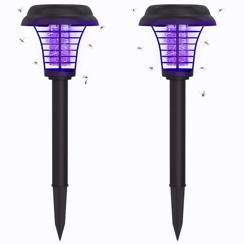 Solar Powered Electric Mosquito Killer Lamp LED Trap Lamp Fly Bug Insect Zapper gallery