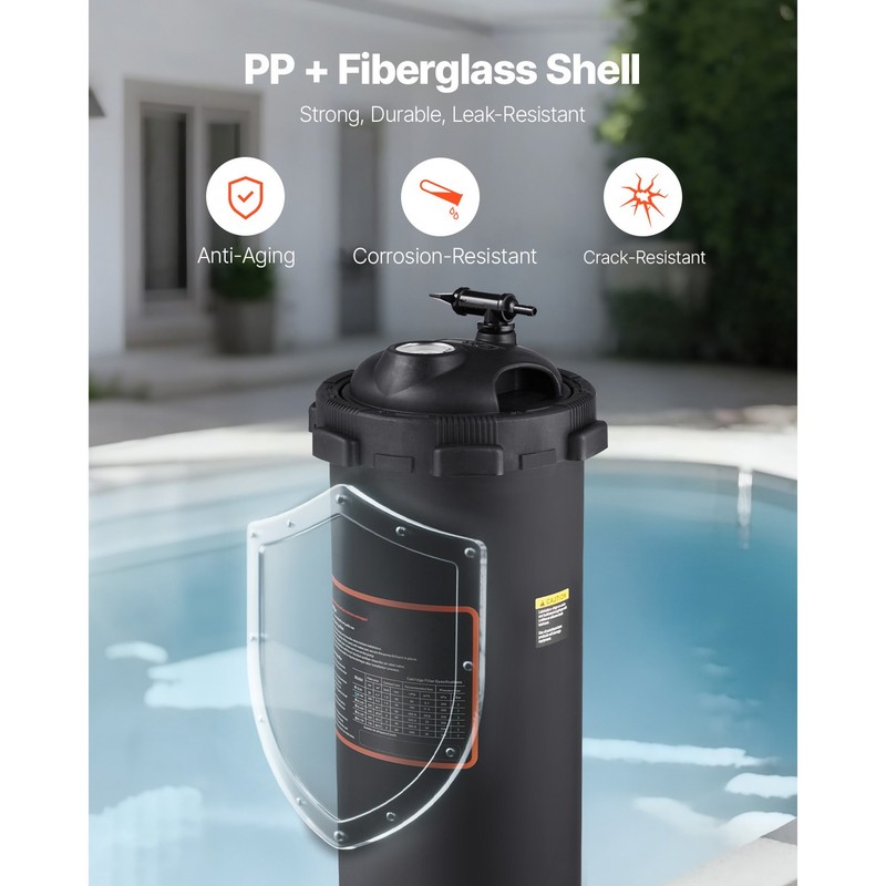 100 sq.ft² Cartridge Pool Filter Valve 6142 GPH Swimming Pool Filtration System gallery