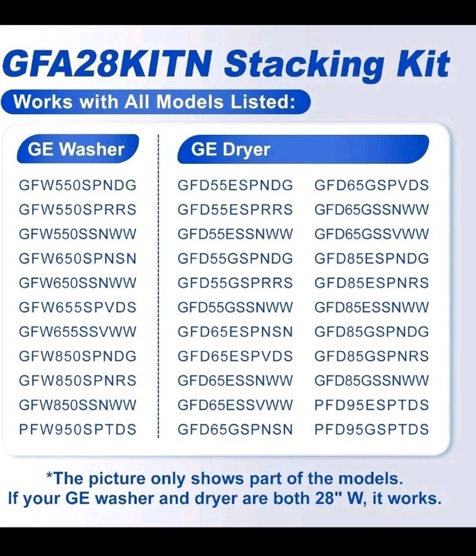 GE 28 in. Washer/Dryer Stack Bracket Kit GFA28KITN - NEW gallery