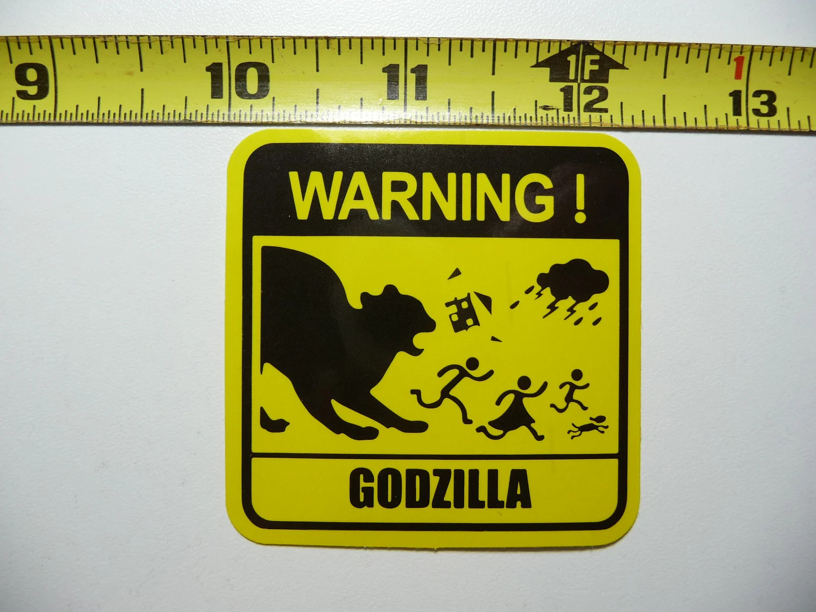 WARNING GODZILLA CAT KITTEN SMALL STICKER DECAL ART WINDOW LAPTOP SKATEBOARD gallery