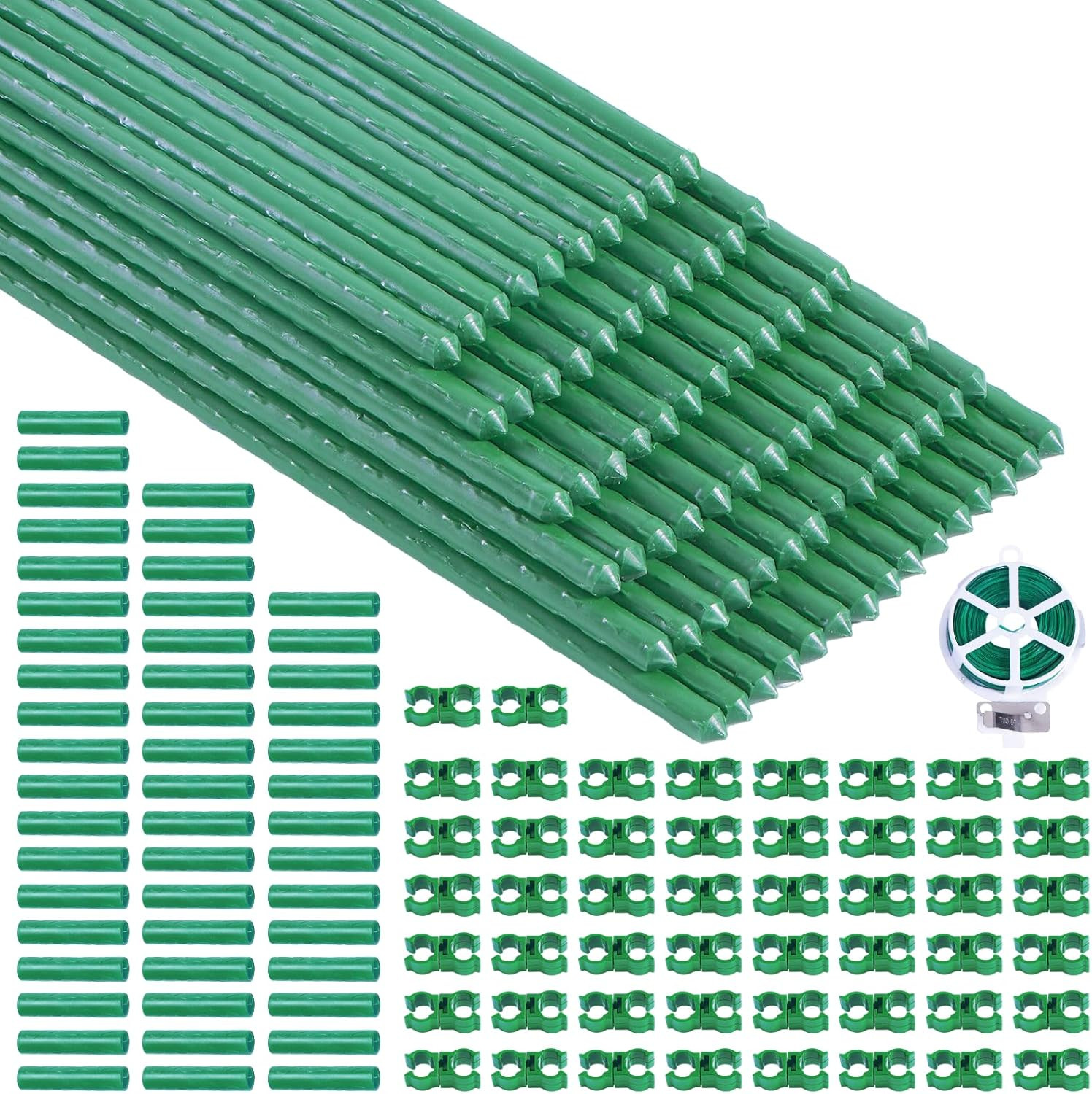 100 Pcs Tomato Stakes 16 Inch Garden Stakes for Outdoor Plants Support Plastic C gallery