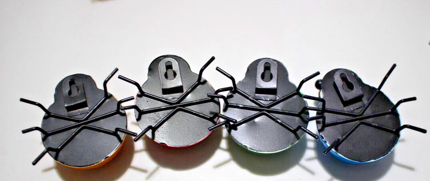 4 PIECES LADY BUG WALL HANGING DECORATIONS METAL RED GREEN BLUE YELLOW gallery