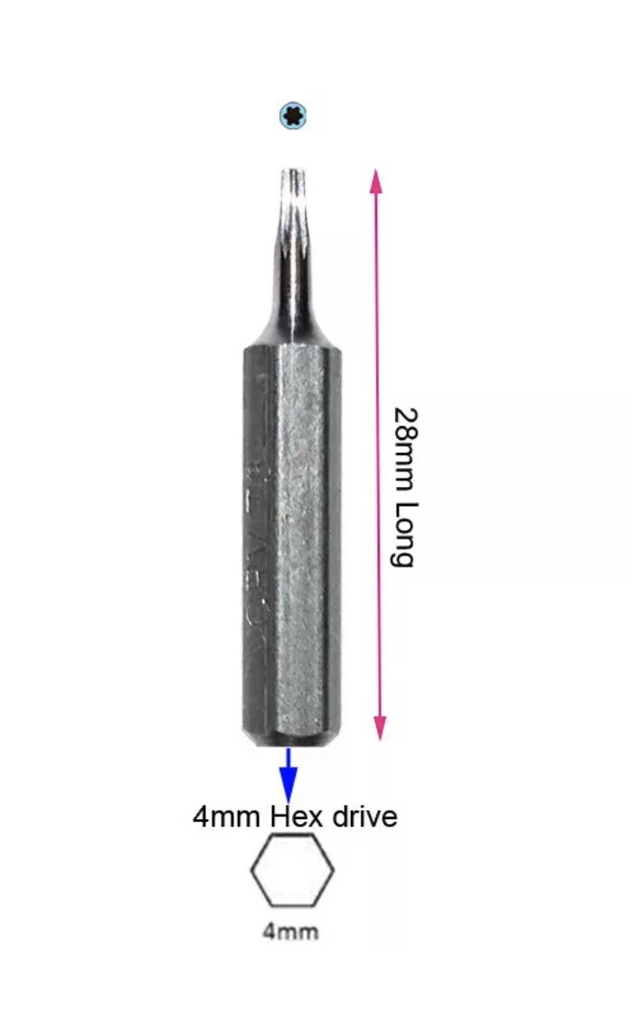 4 PCS CR-V T7 TR7 T7H Torx screwdriver Security torx bit 4MM Hex gallery