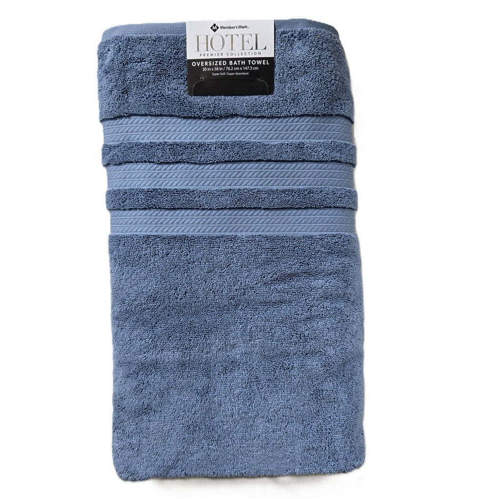 Hotel Premier Collection Oversized Bath Towel 30in X 58in FADED DENIM gallery