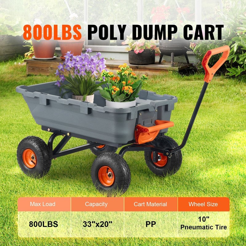 Garden Dump Wagon Poly 800lb 10in Wheels gallery
