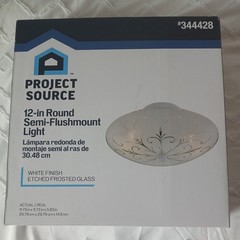 Project Source Semi-Flush Mount Ceiling Fixture – Frosted Glass #0344428