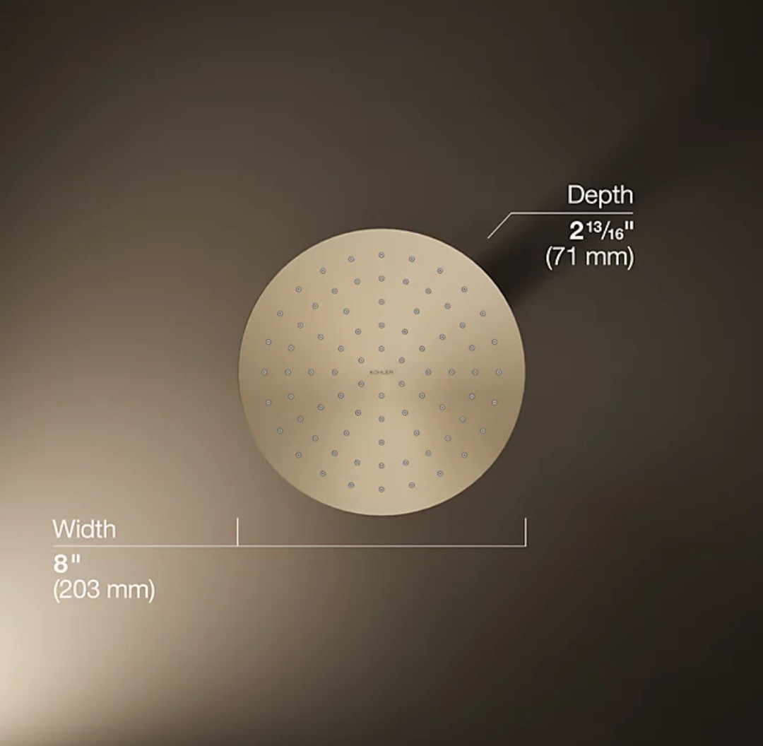 Kohler K-13688-BV 8” Contemporary Round Rain Showerhead V. Brushed Bronze NEW gallery