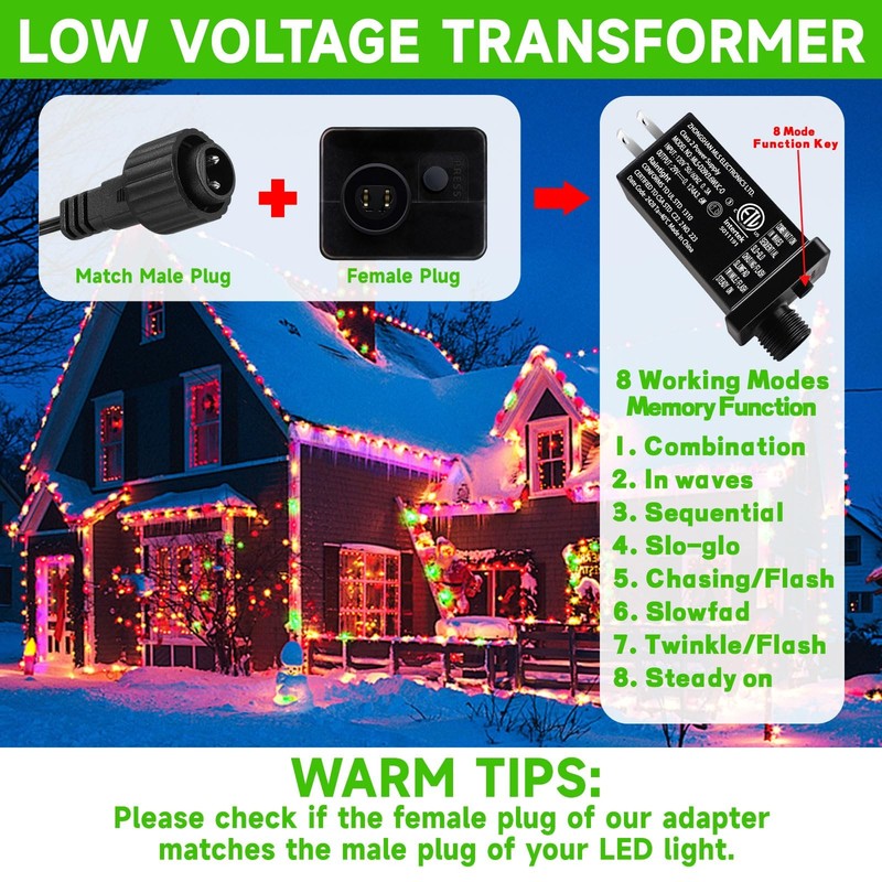 29V 3.6W LED Transformer, Class 2, 8 Modes, Memory, IP44, String Light gallery