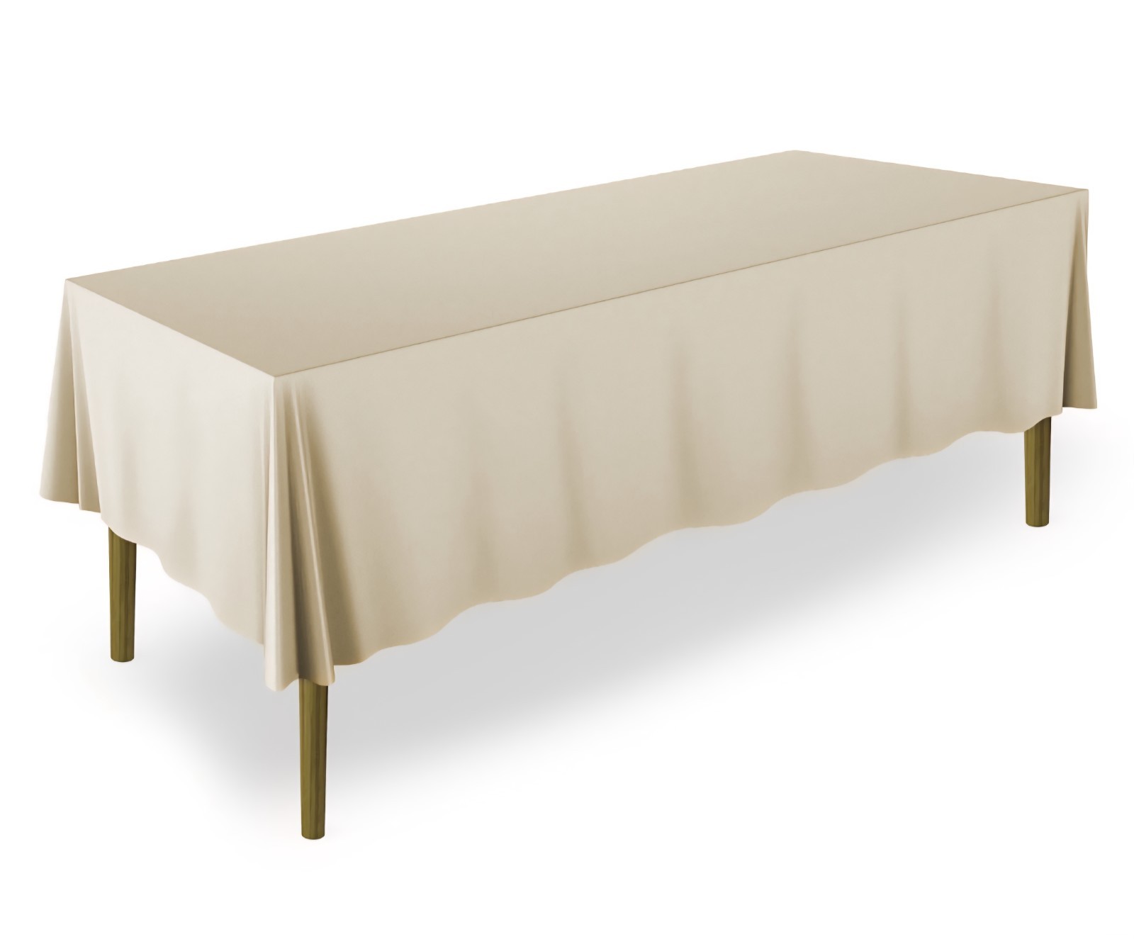 60 In x 126 In Beige Rectangular Wedding Banquet Polyester Fabric Tablecloth gallery