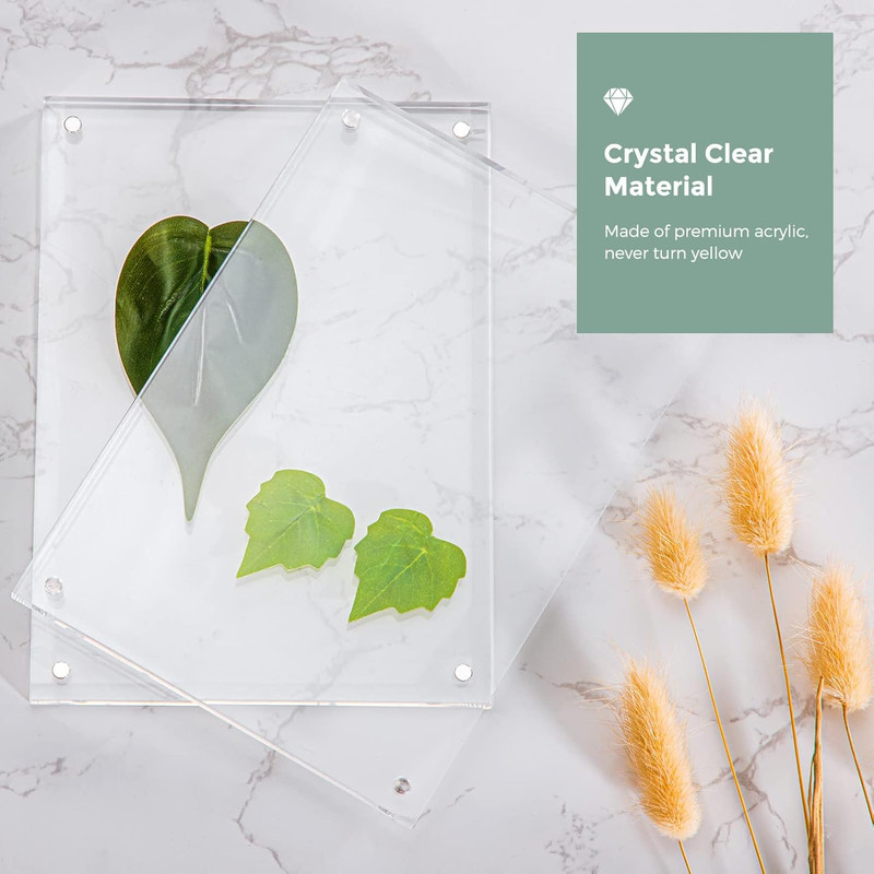 Acrylic Frames 8x10 - 5 Pack Double-Sided Magnetic Desktop Display Frames gallery