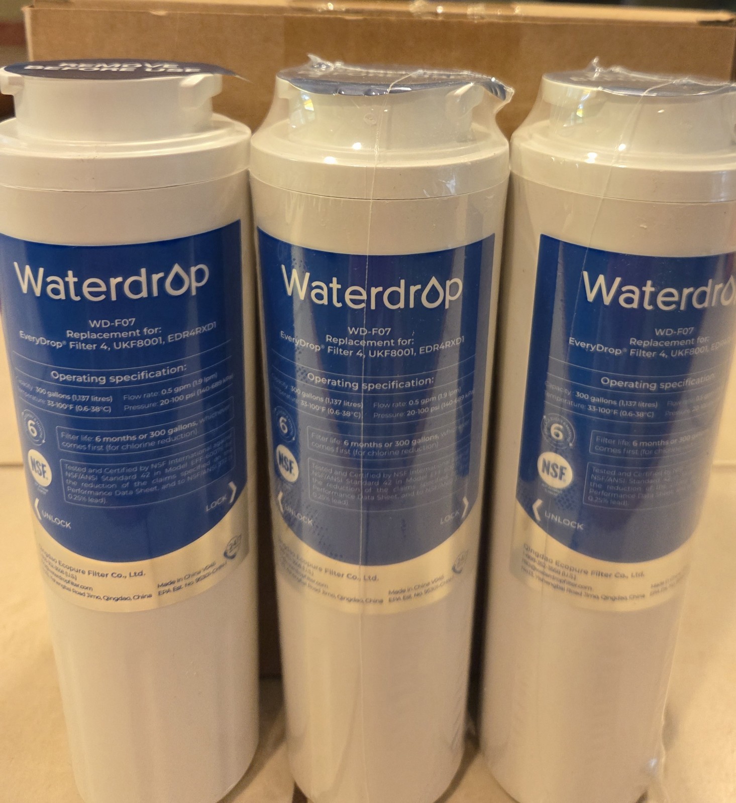 WaterDrop Model WD-F07 Refrigerator Water Filter / Unused 2 Sealed 1 Unsealed gallery
