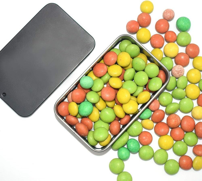 6 Pack Metal Rectangular Sliding Lid Tin Boxes Black, Containers Portable Box Sm gallery