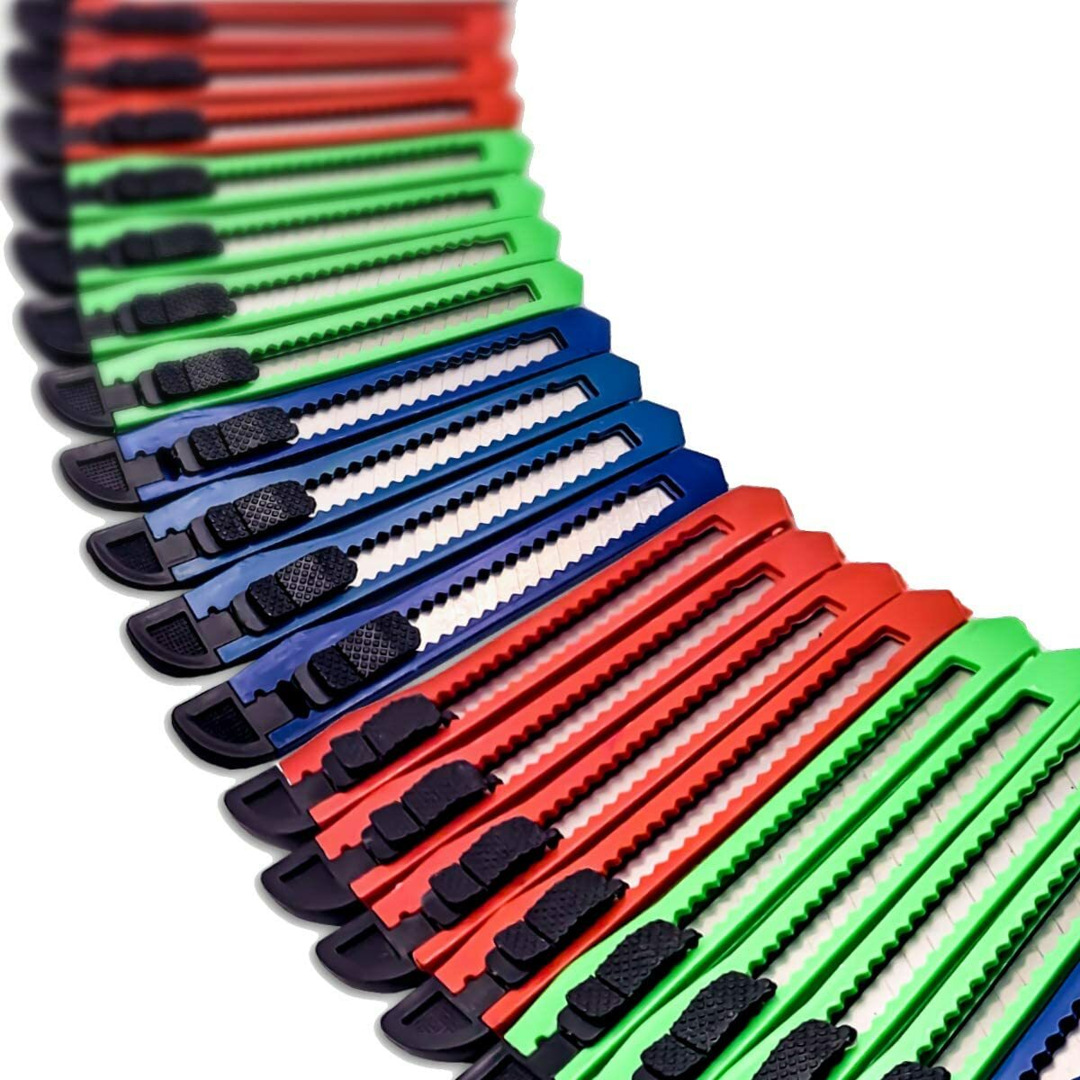 24 pc Utility Knife Box Cutter Retractable Blade Snap Razor Knife Safety Lock 5" gallery