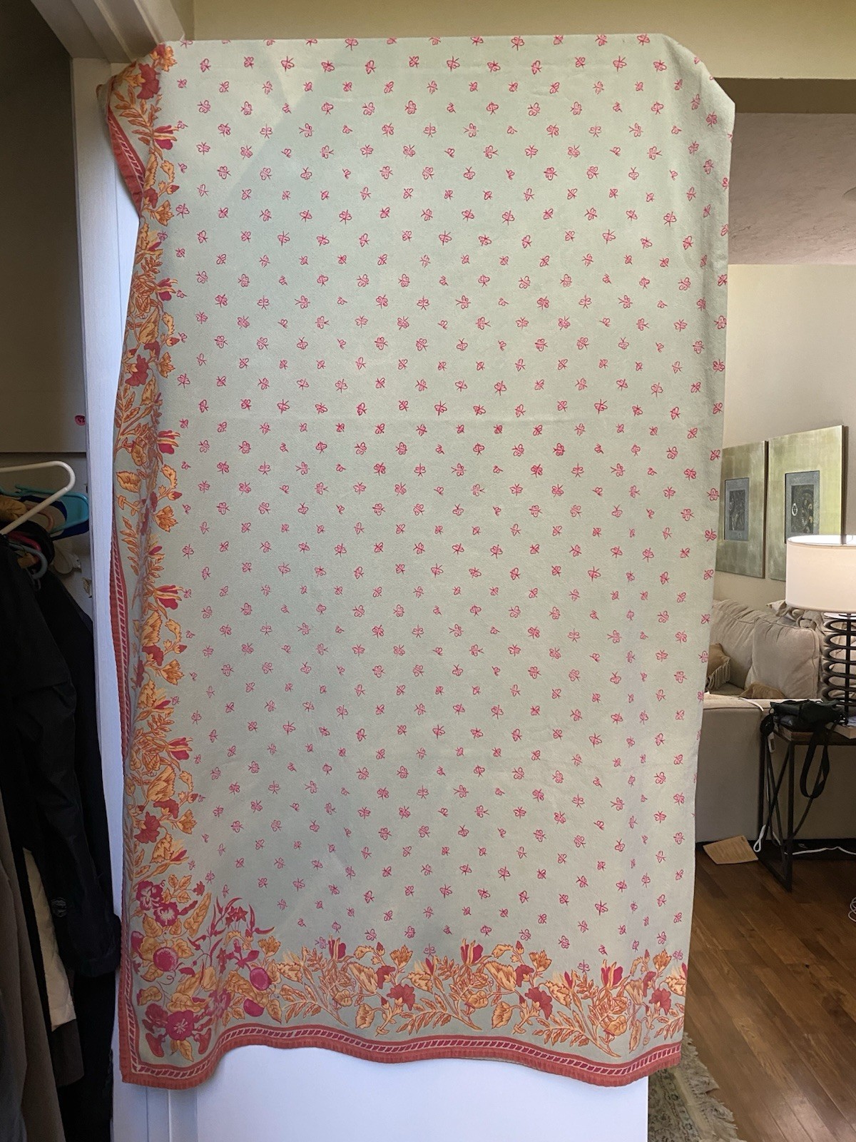Williams Sonoma French Country Tablecloth/Terracotta/gold W Bees/ 70x 70 gallery