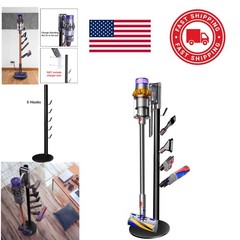 Floor Mount Vacuum Stand with 5 Hooks and Heavy Bottom Base for Stability