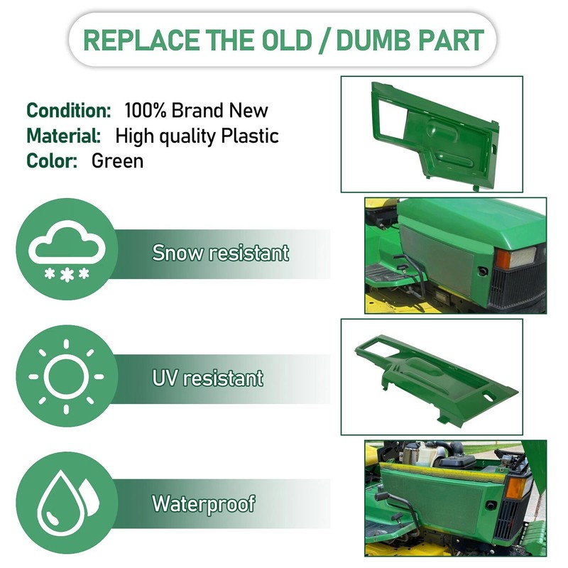 Green Right Side Panel Powder coated # AM128982 For John Deere 415 425 445 455 gallery