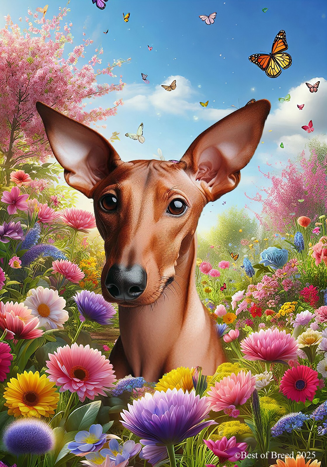 Pharoah Hound Spring Butterflies Flag gallery