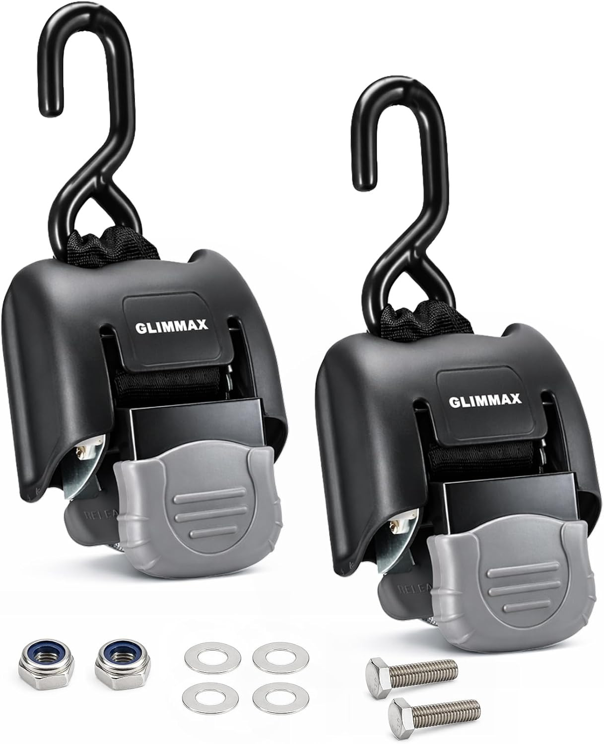 Retractable Boat Transom Tie down Straps, 2 X 43 Inch 2500 Lbs Break Strength, 8 gallery