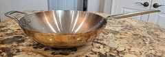 Williams Sonoma Professional Cookware 12” Copper and Stainless Steel-lined Wok