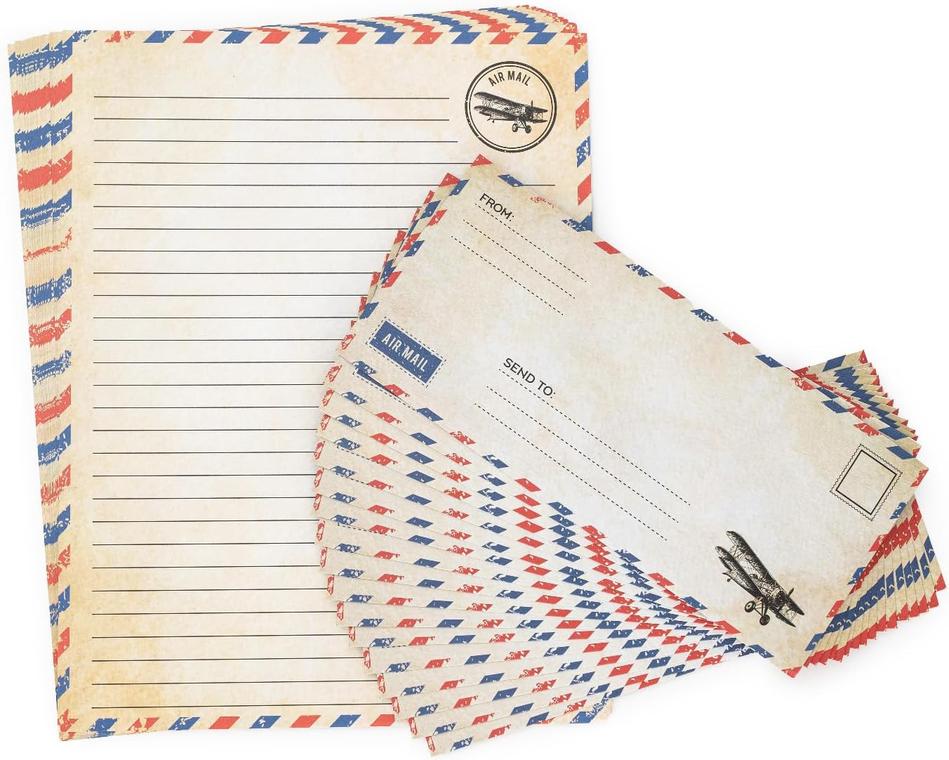60 Pack Airmail Paper and Envelopes Set - Blue Writing Paper for Invitations gallery