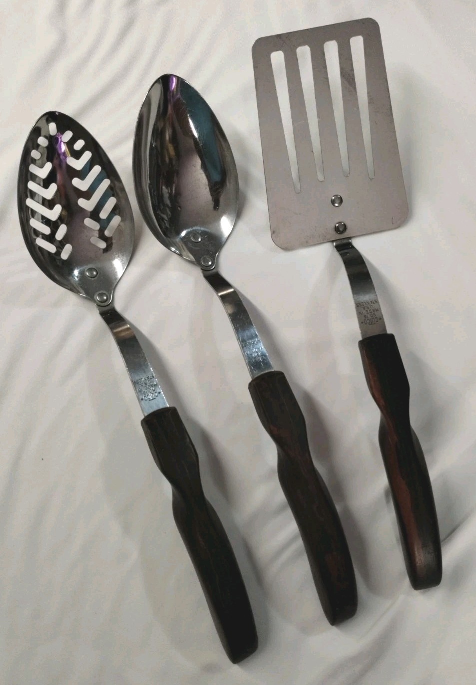 3 Piece Vintage Cutco Server Set Large Spoons Slotted Spatula No. 12, 13, 16 gallery