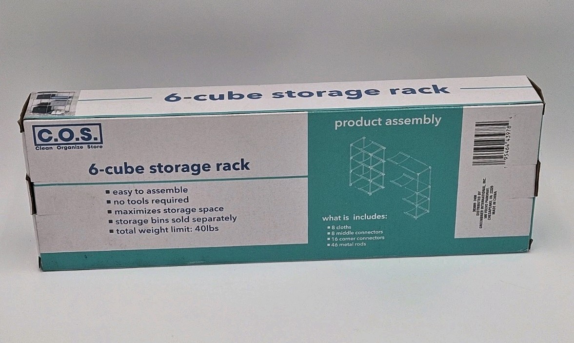 C.O.S. Clean Organize Store Brand 6 Cube Storage Rack No Tools Required NIB New gallery